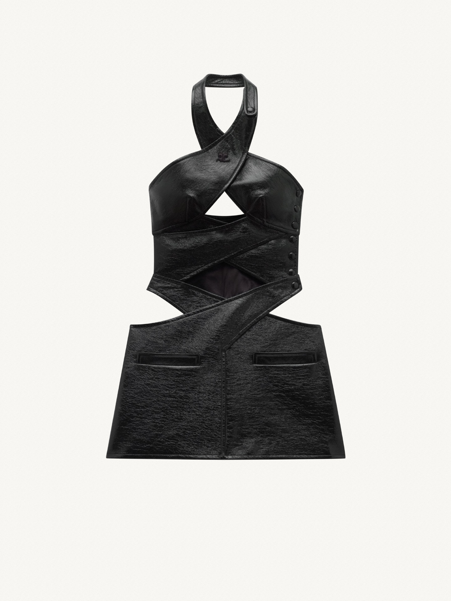 MULTI CRISS CROSS VINYL DRESS - 1