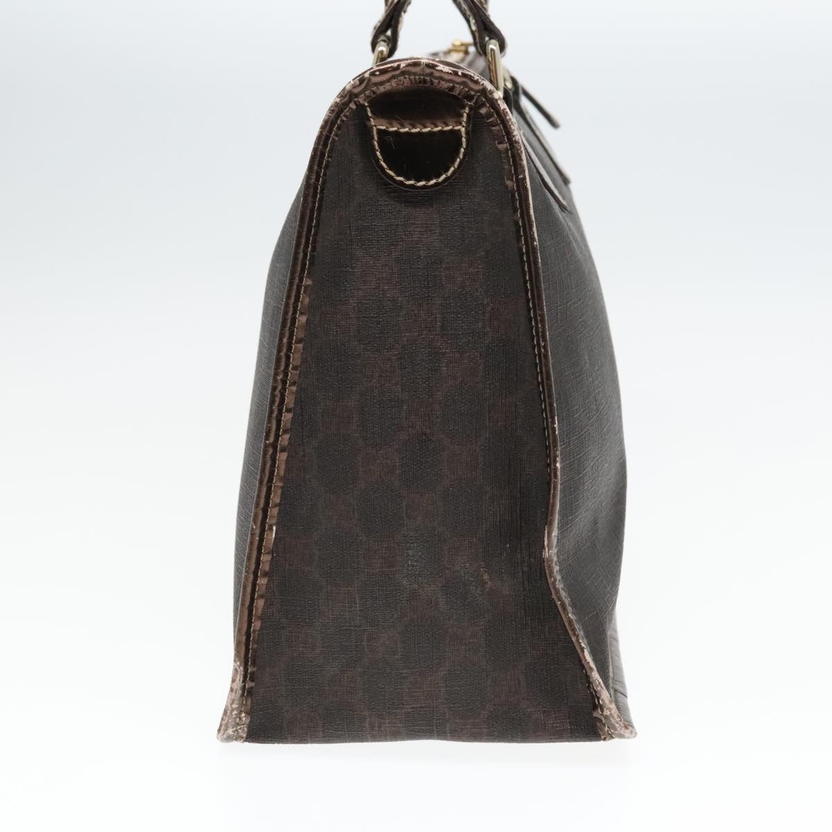 GUCCI GG Canvas Hand Bag Brown Gold - 5