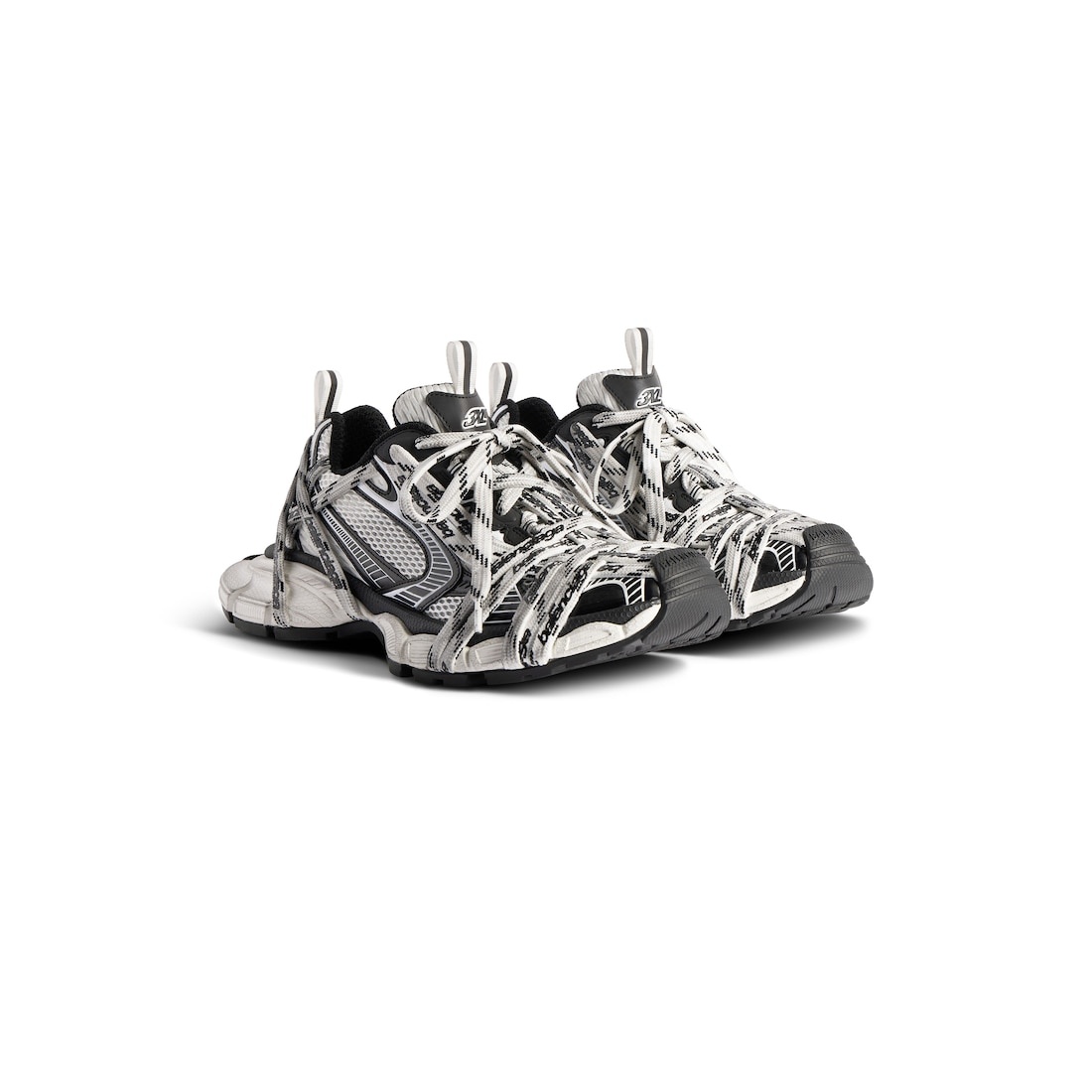 Women's 3xl Extreme Laces Logo Sneaker in White/black - 2