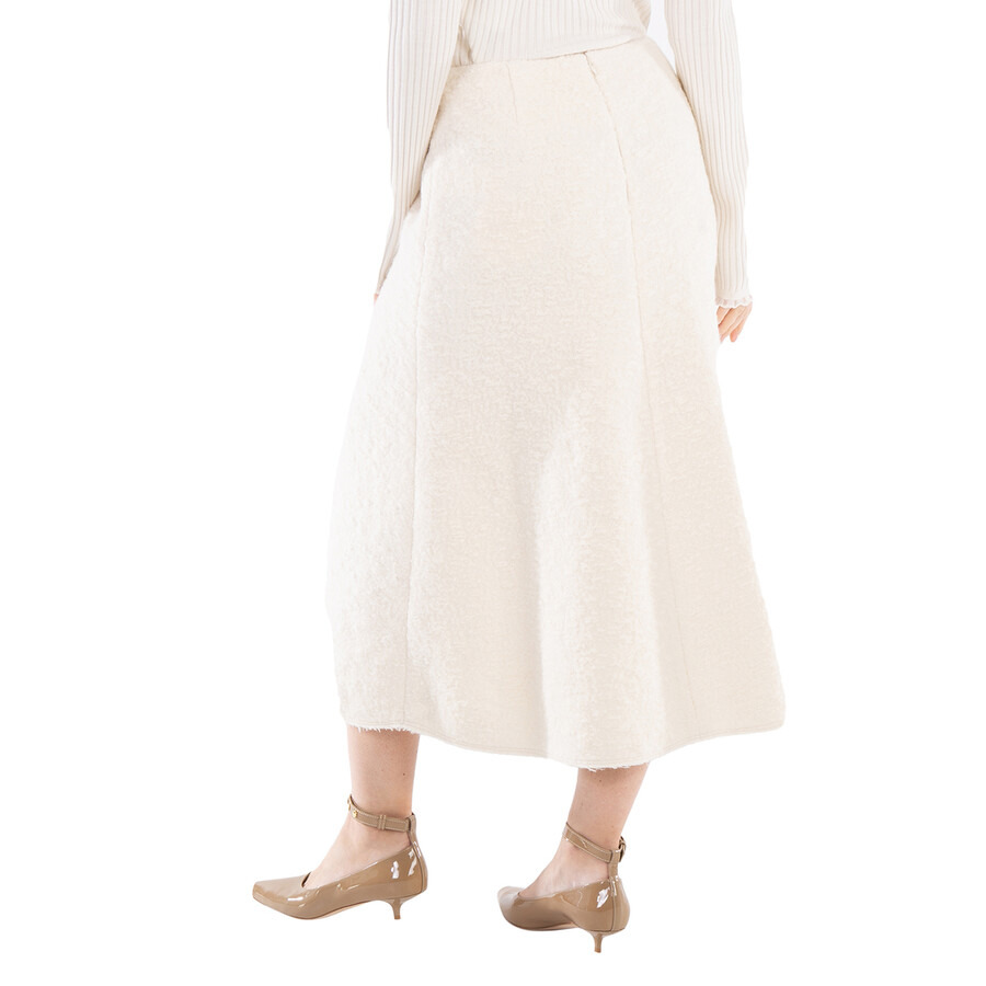 Chloe Ladies Eden White A-Line Boucle Midi Skirt - 5
