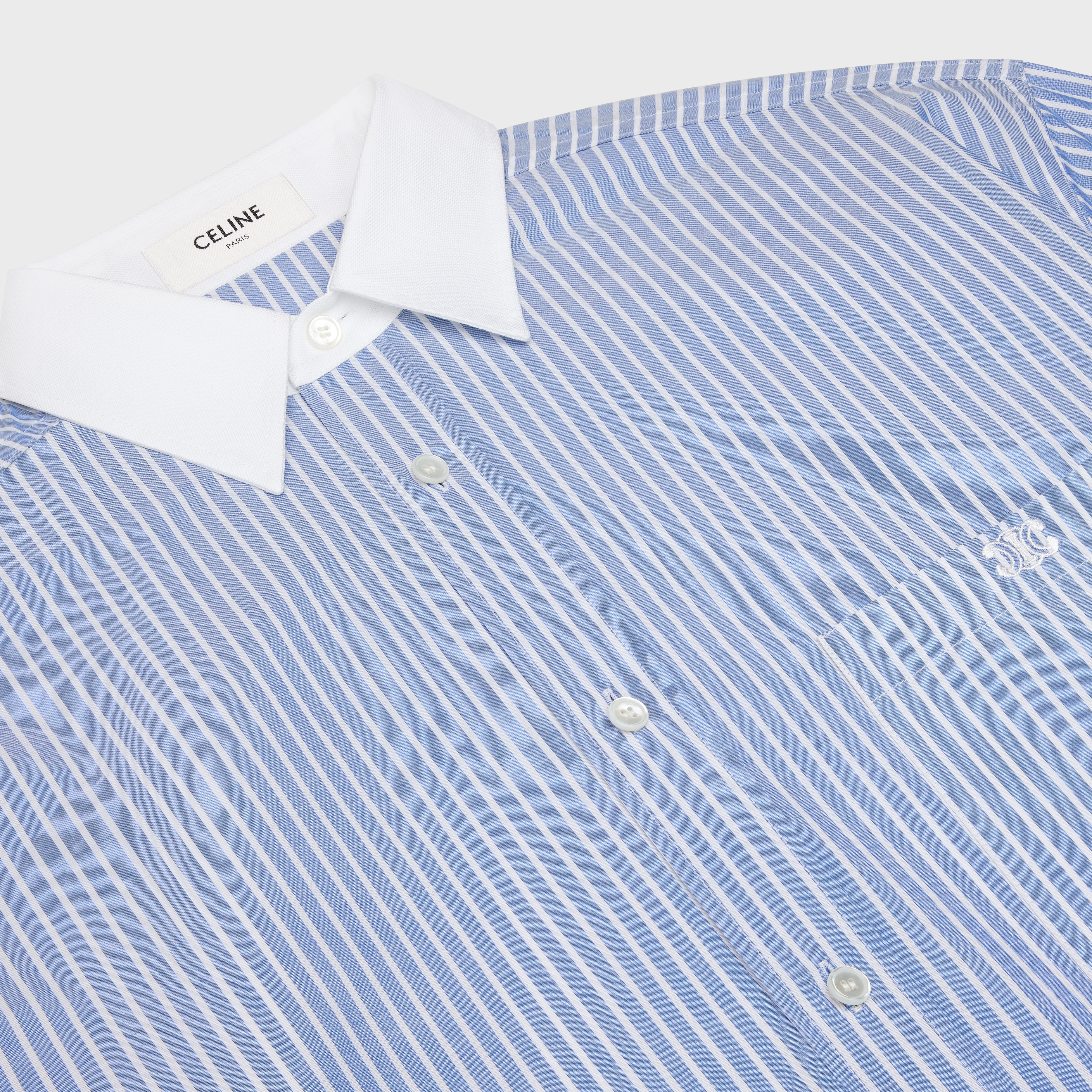 cropped shirt in striped cotton - 3