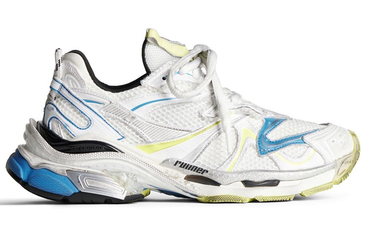 Balenciaga Runner 2.0 Sneakers 'White Yellow and Blue Mesh and Polyurethane' 779066W3RXP9074 - 2