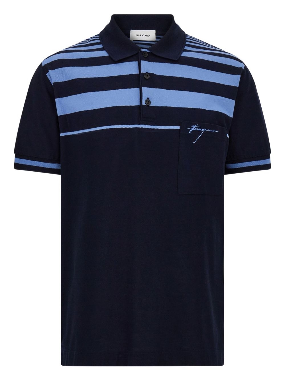 striped polo shirt - 1