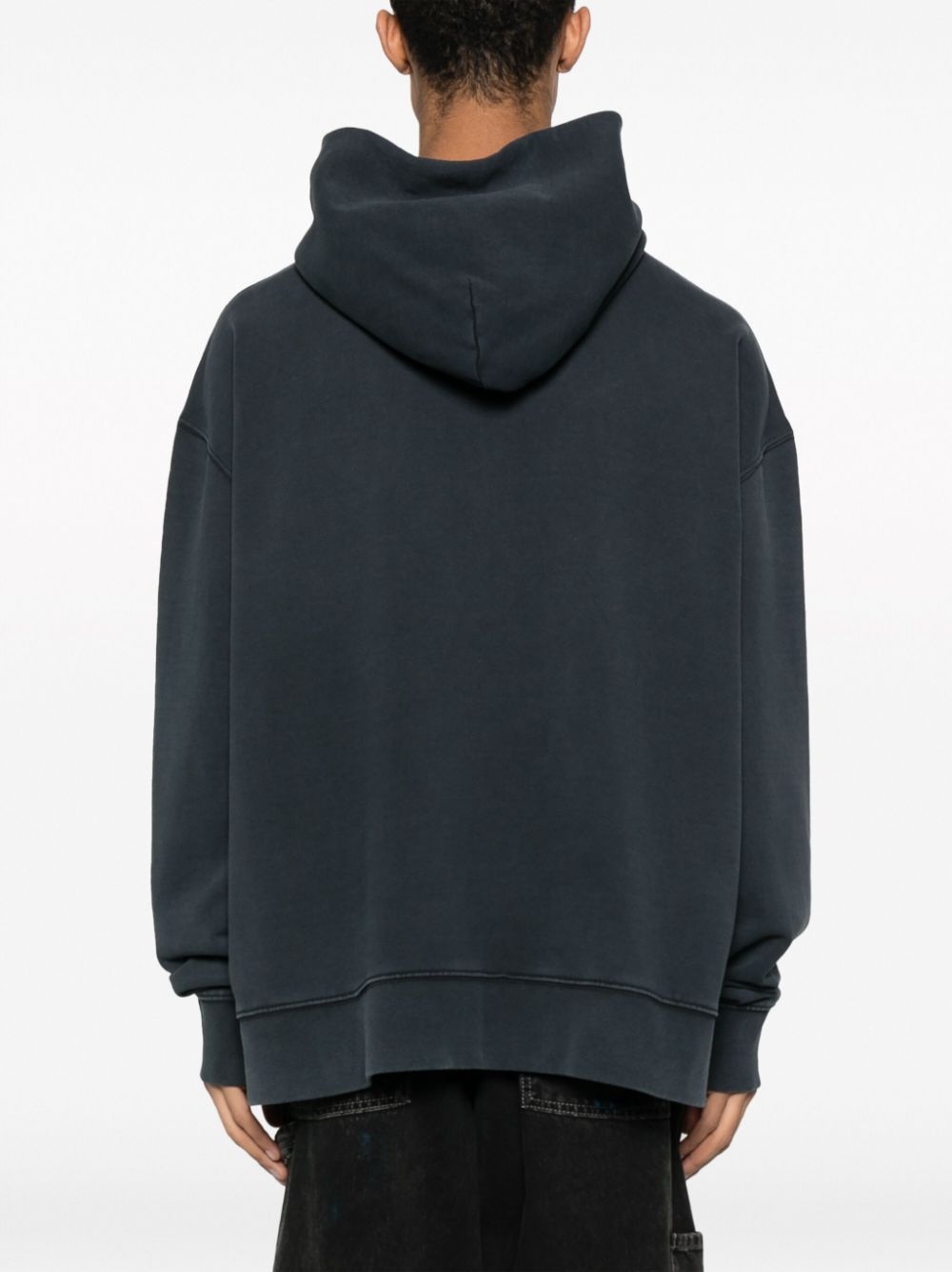 numbers-motif cotton hoodie - 5