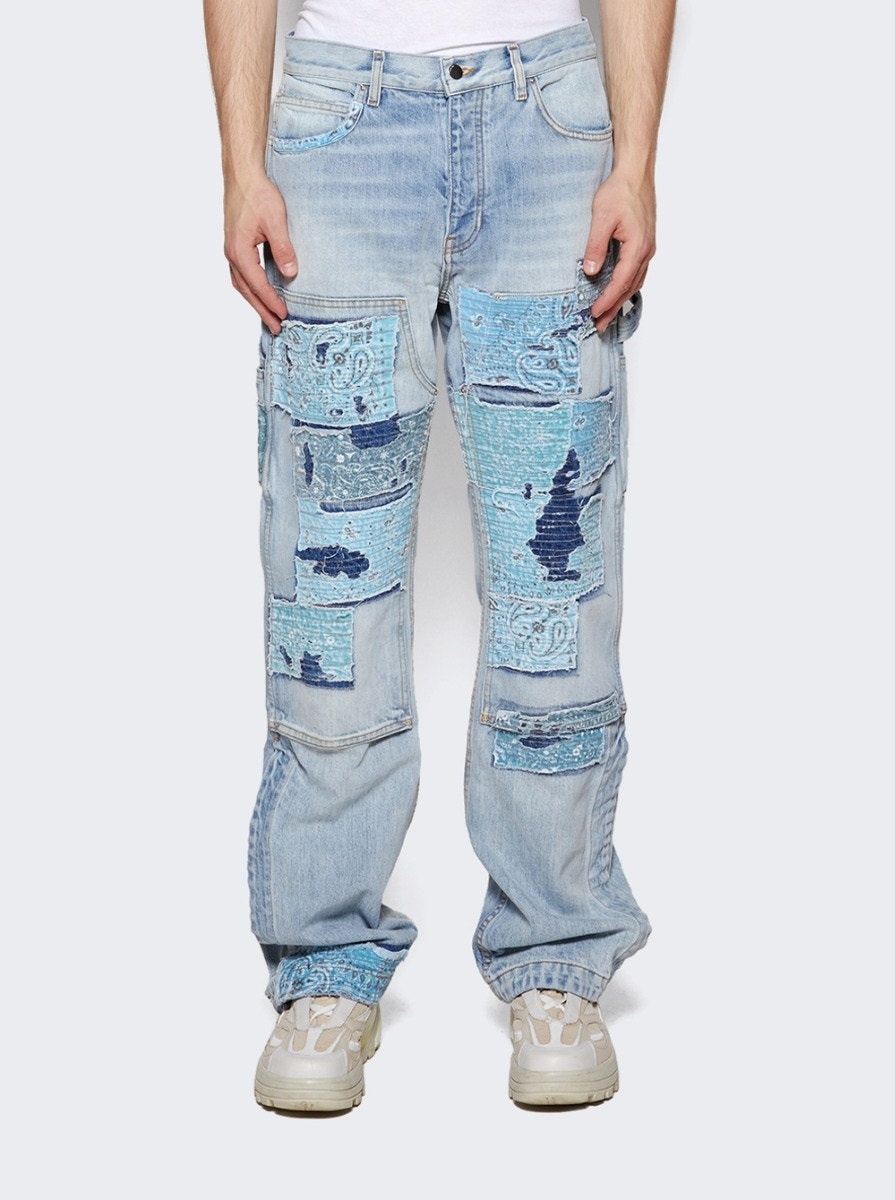 Patchwork Bandana Carpenter Jean Stone Indigo - 3