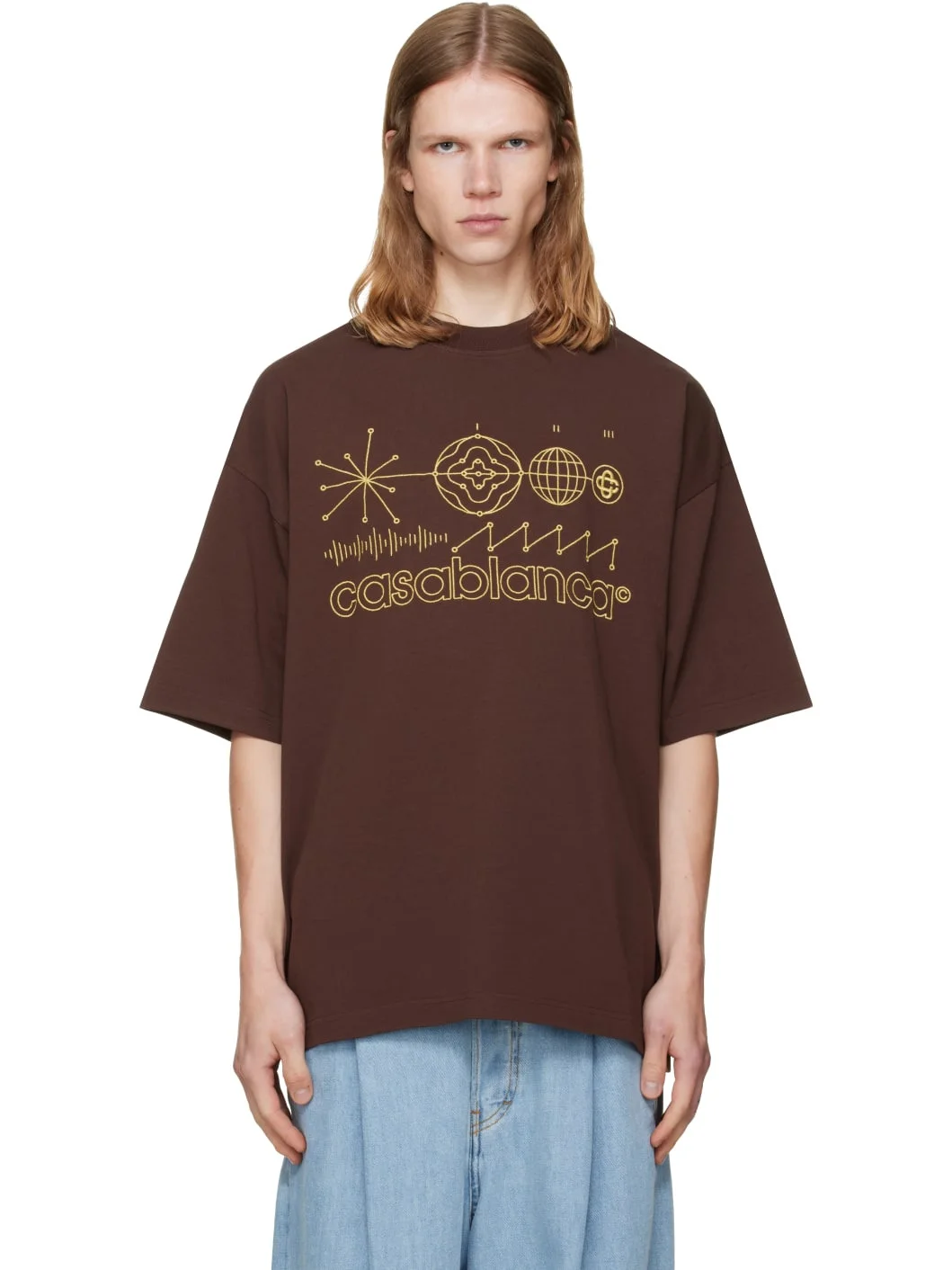 Brown 'Code de Civilisation' T-shirt - 1