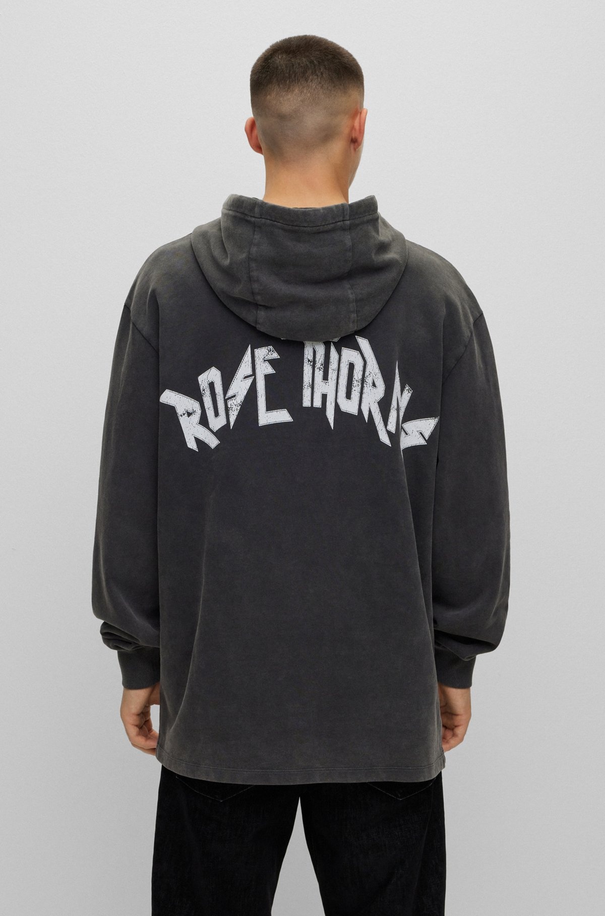 OVERSIZE-FIT FRENCH-TERRY HOODIE WITH BAND-INSPIRED ARTWORK - 5