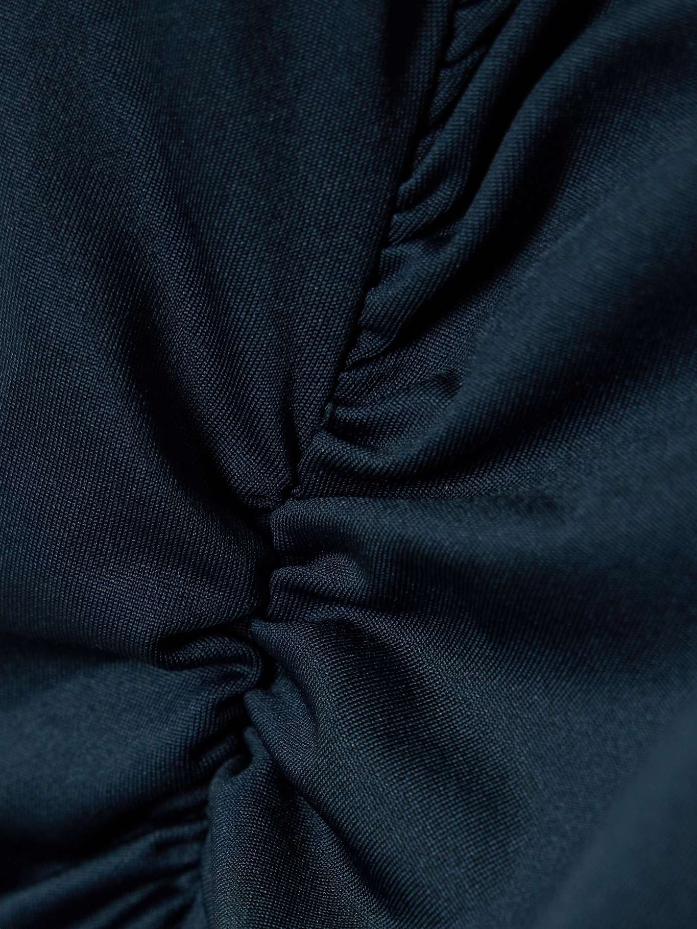 Gathered satin-jersey midi dress - 4