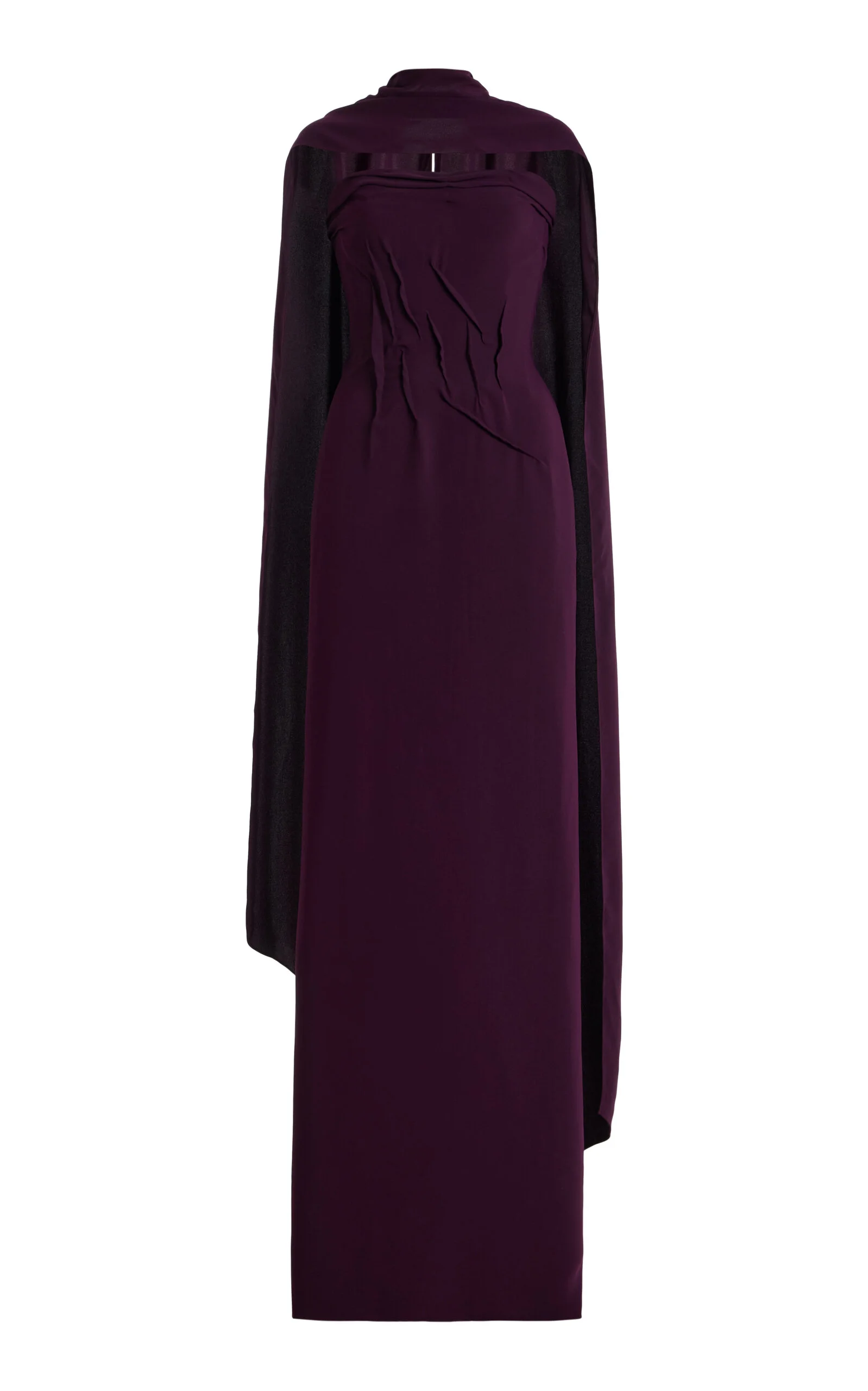 Hand-Sculpted Crepe Cape Gown purple - 1