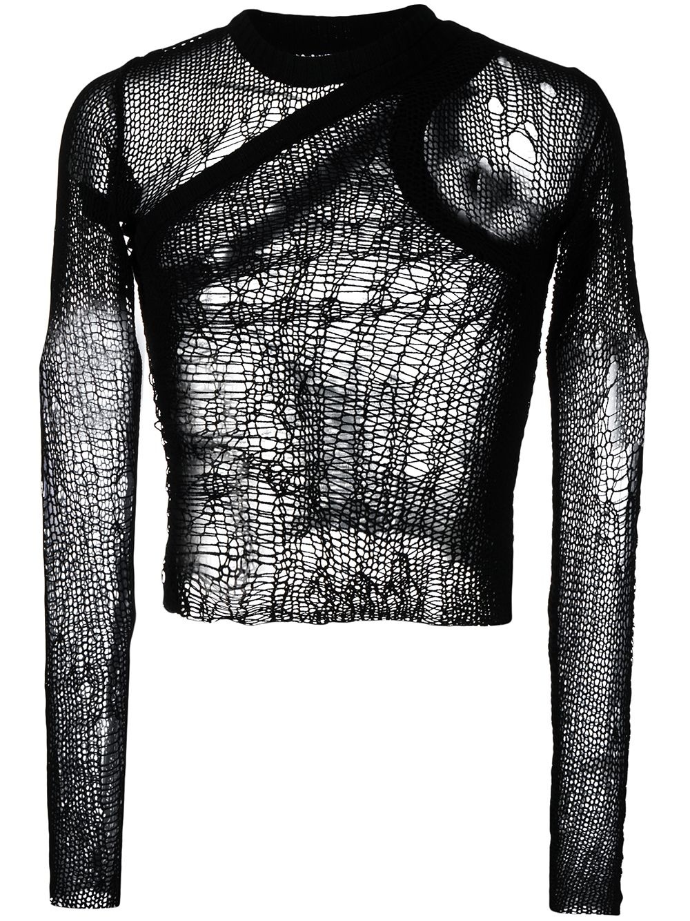 Banana Net distressed-knit jumper - 1