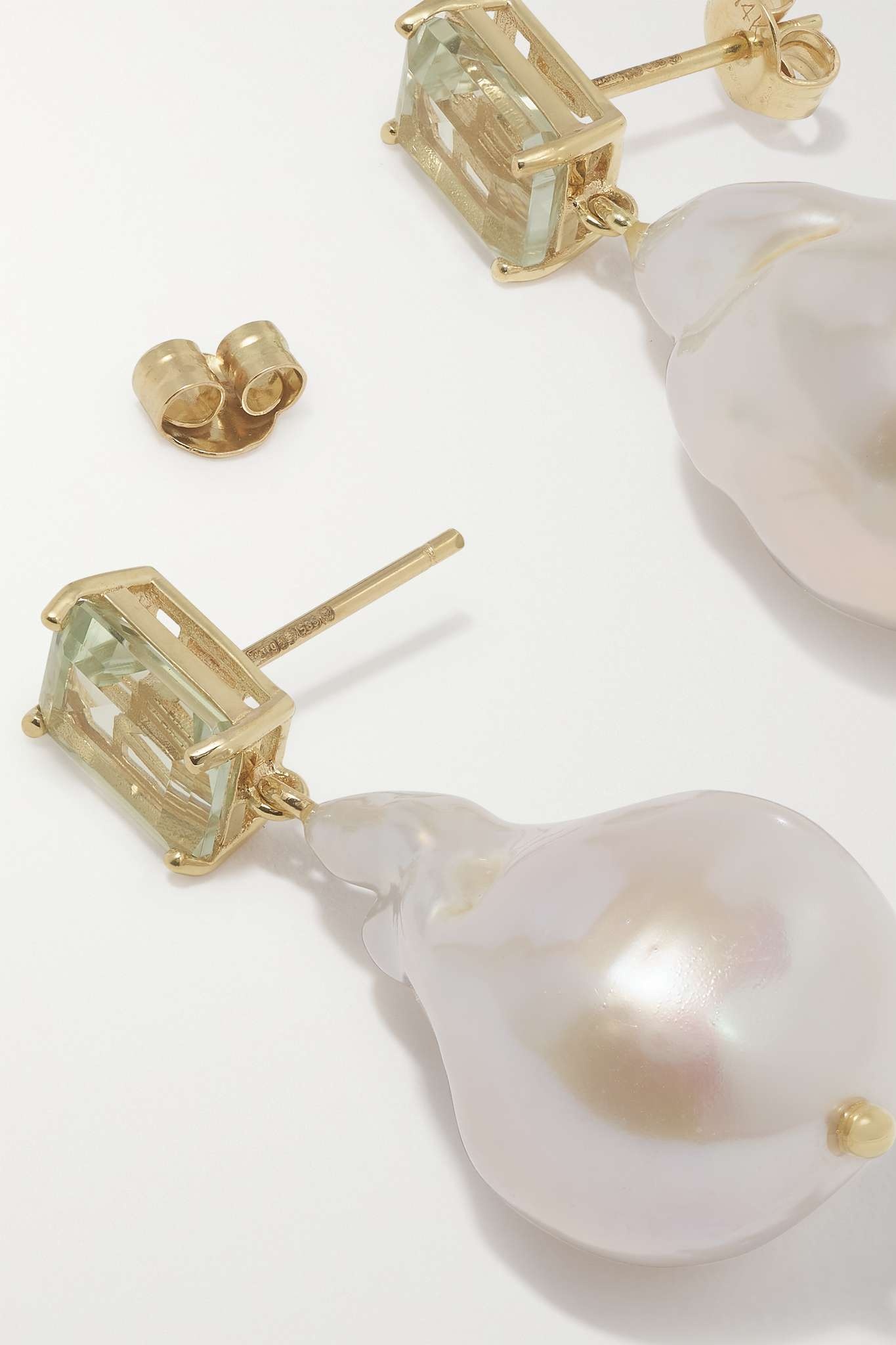 14-karat gold, pearl and amethyst earrings - 7