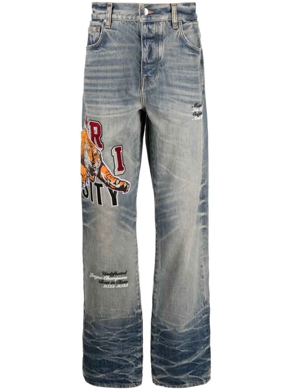 Varsity Tiger straight-leg jeans - 1