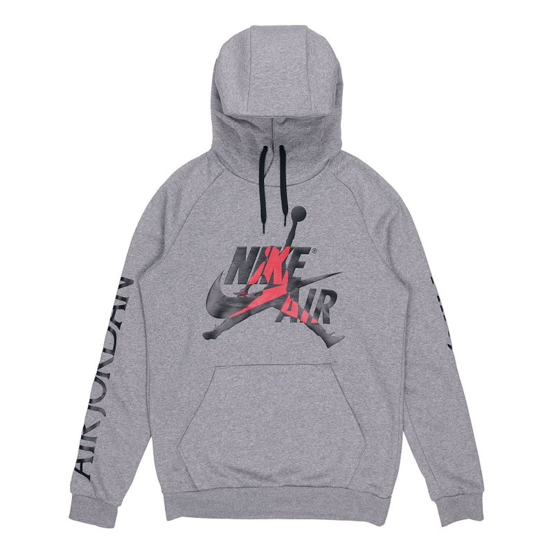 Air Jordan Alphabet Logo Pullover Hooded Fleece Gray DH9505-091 - 1