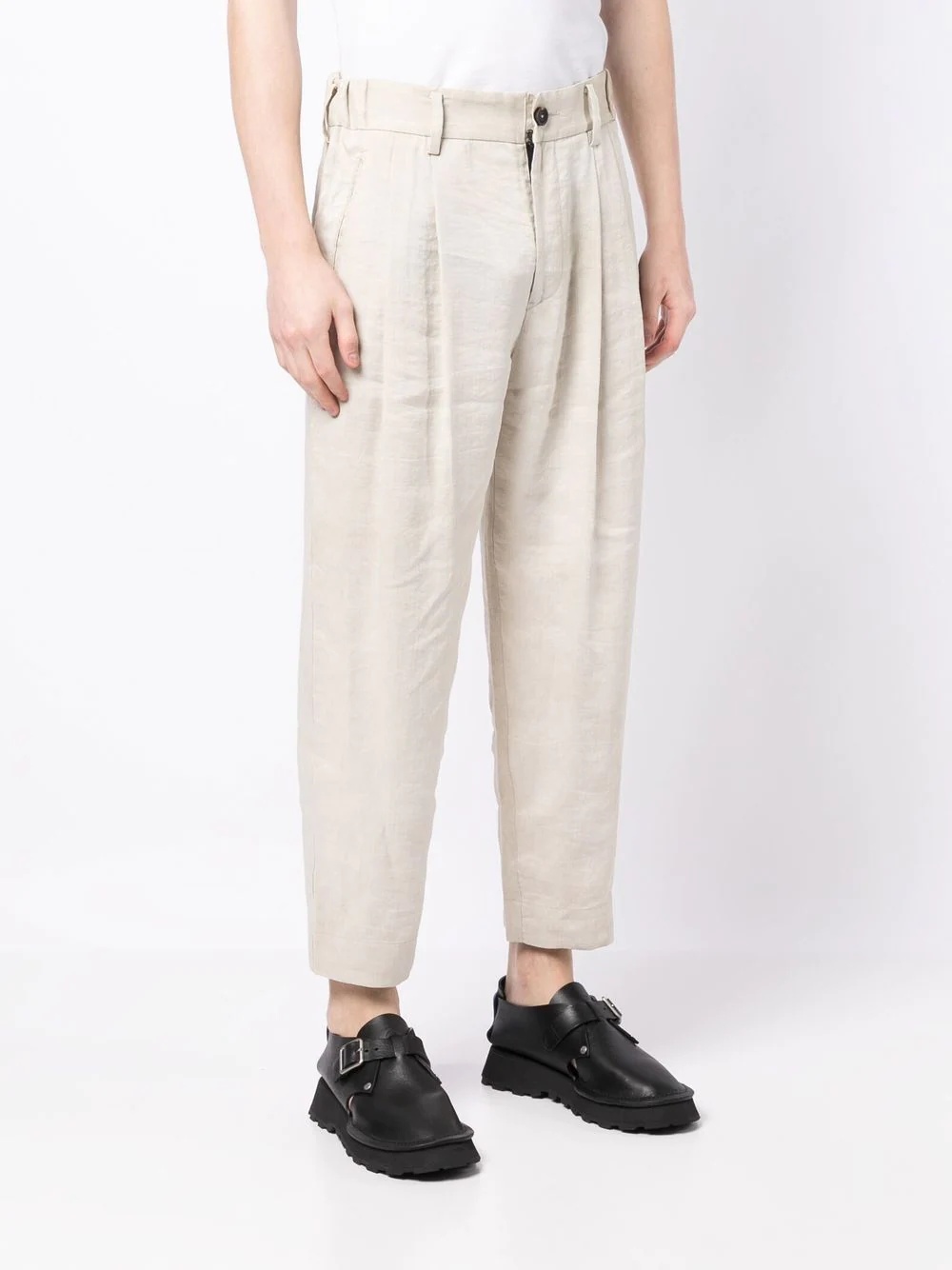 cropped tapered-leg trousers - 3