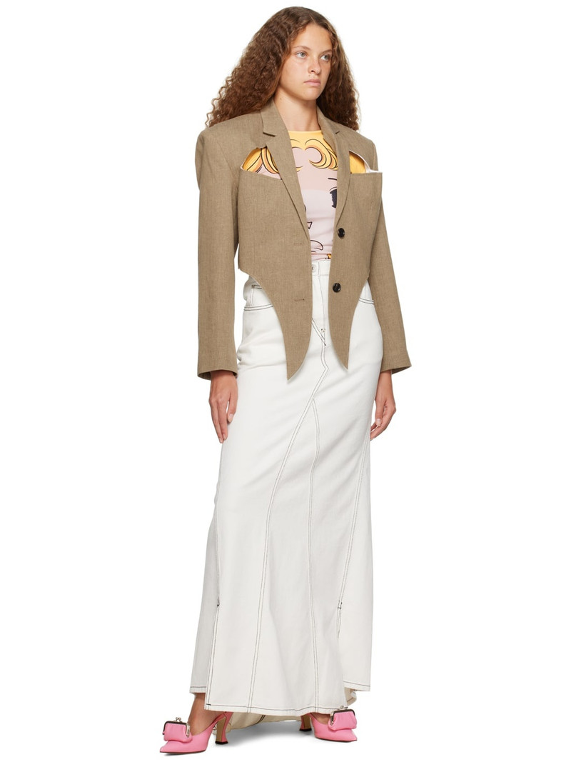 pushBUTTON cut-out single-breasted blazer outlook