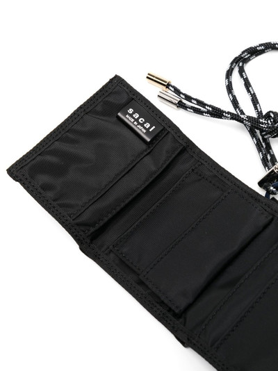 sacai tri-fold wallet with strap outlook