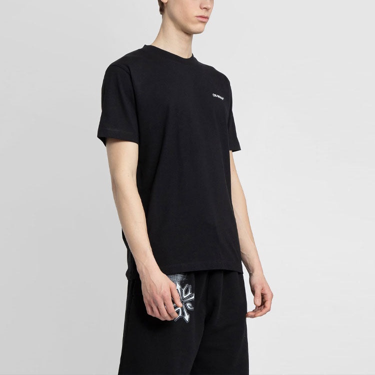 Men's Off-White SS22 Solid Color Cotton Printing Short Sleeve Black T-Shirt OMAA027S22JER0101001 - 6