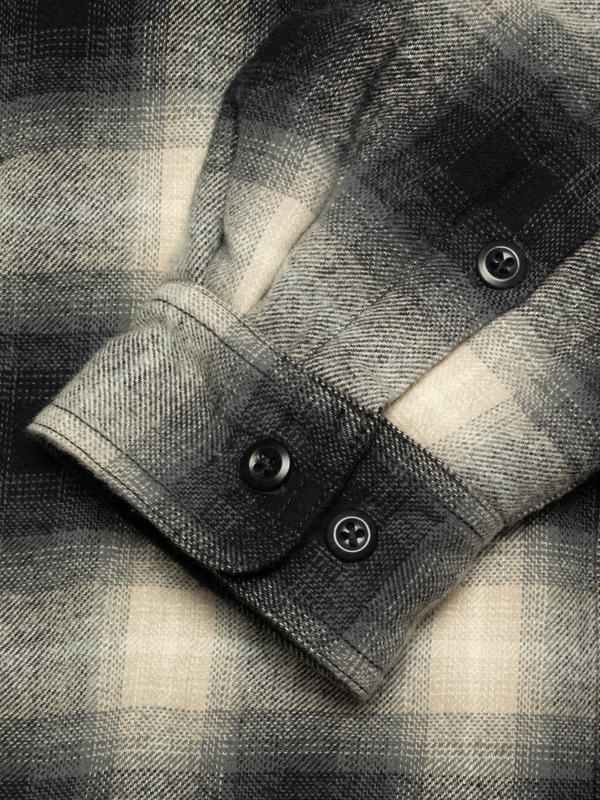 Glenn Padded Shadow Check Shirt Black - 8