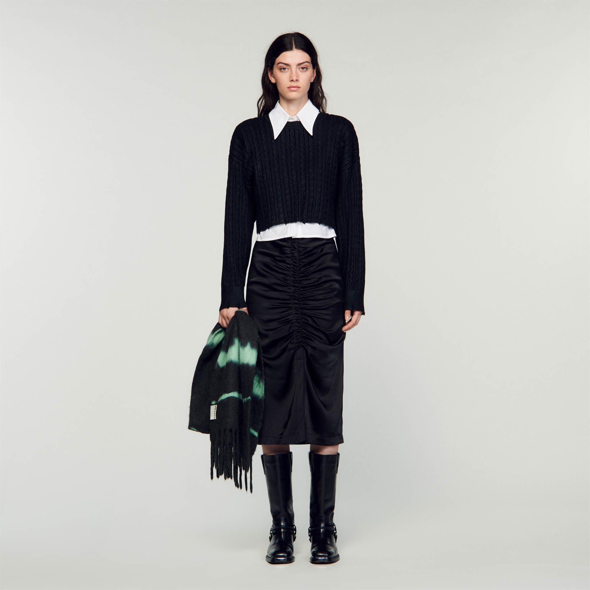 CROPPED KNIT SWEATER - 2