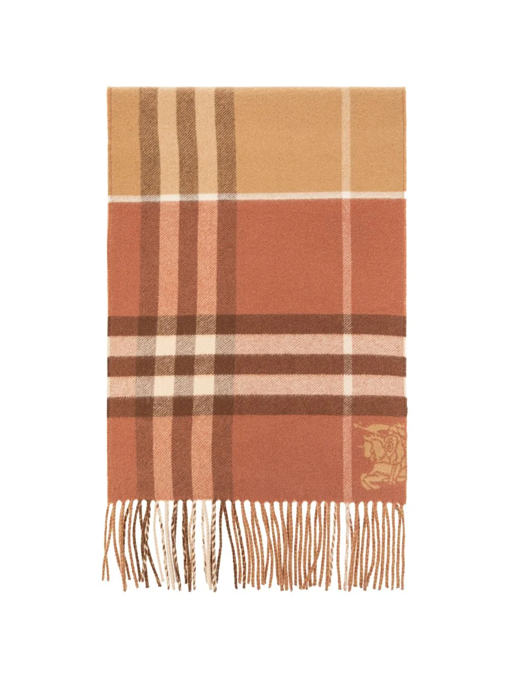 contrast-check cashmere scarf - 1