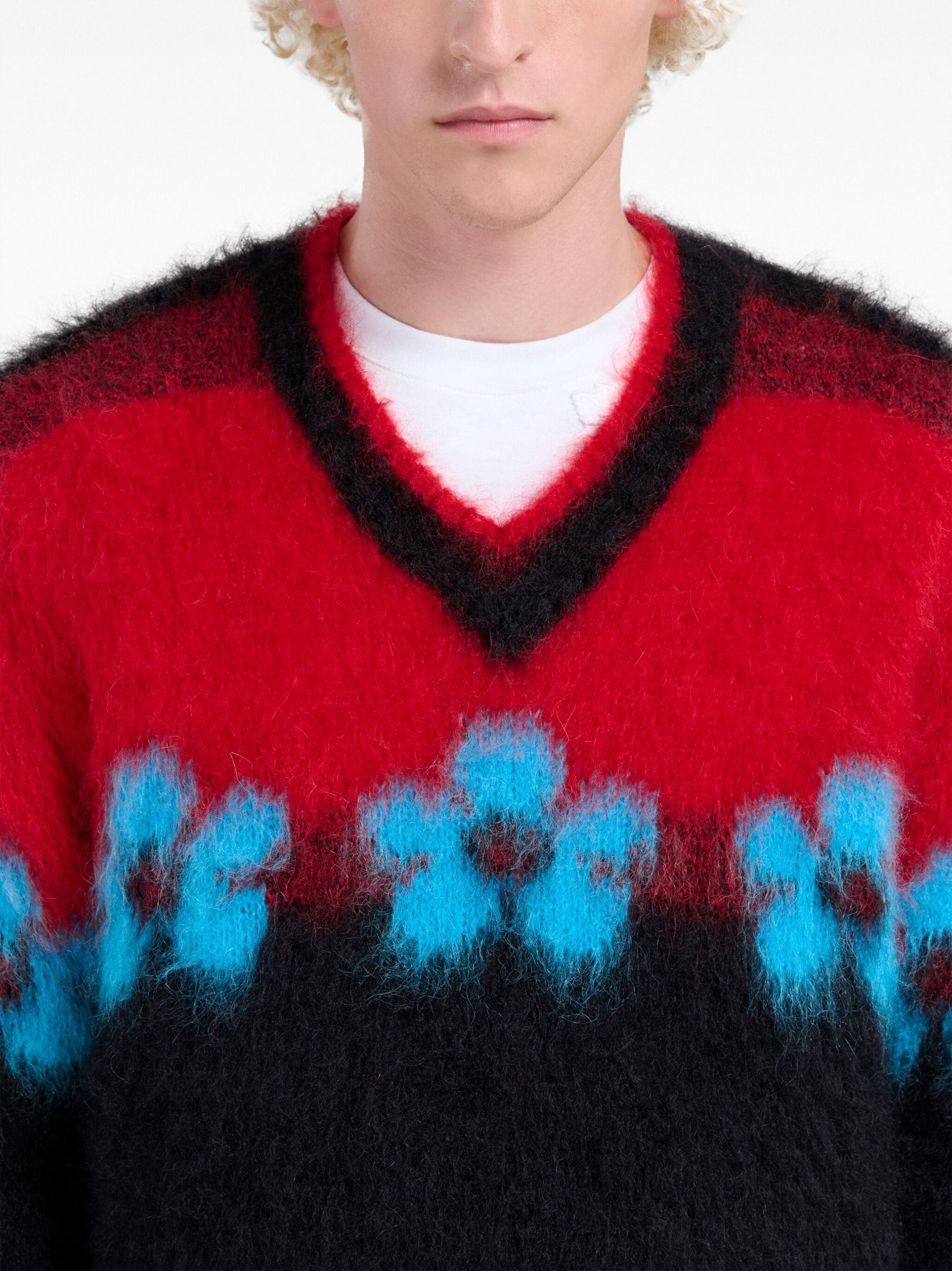 MARNI Men V-Neck Floral Pattern Sweater - 4
