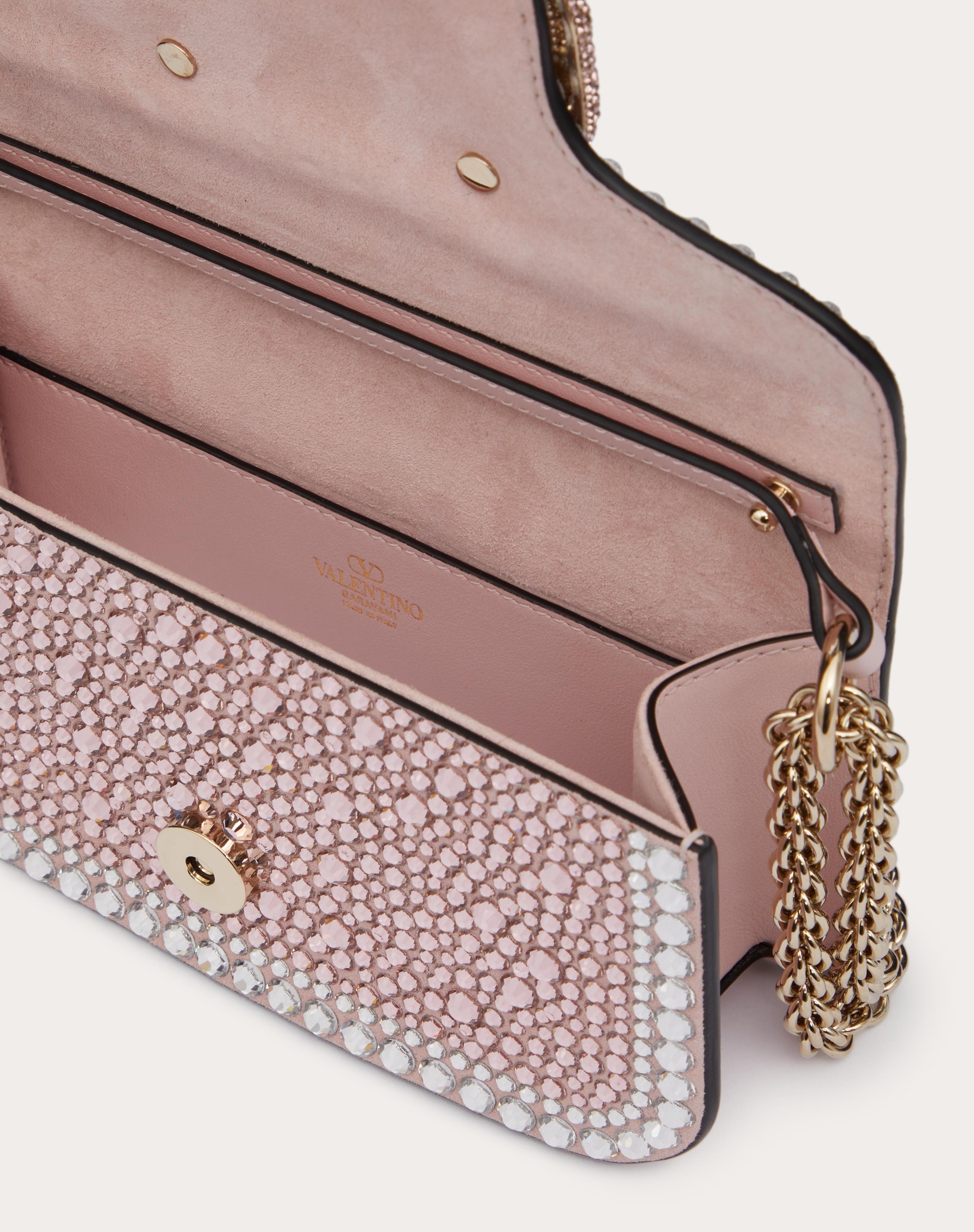SMALL VALENTINO GARAVANI LOCÒ SHOULDER BAG WITH RHINESTONES - 7