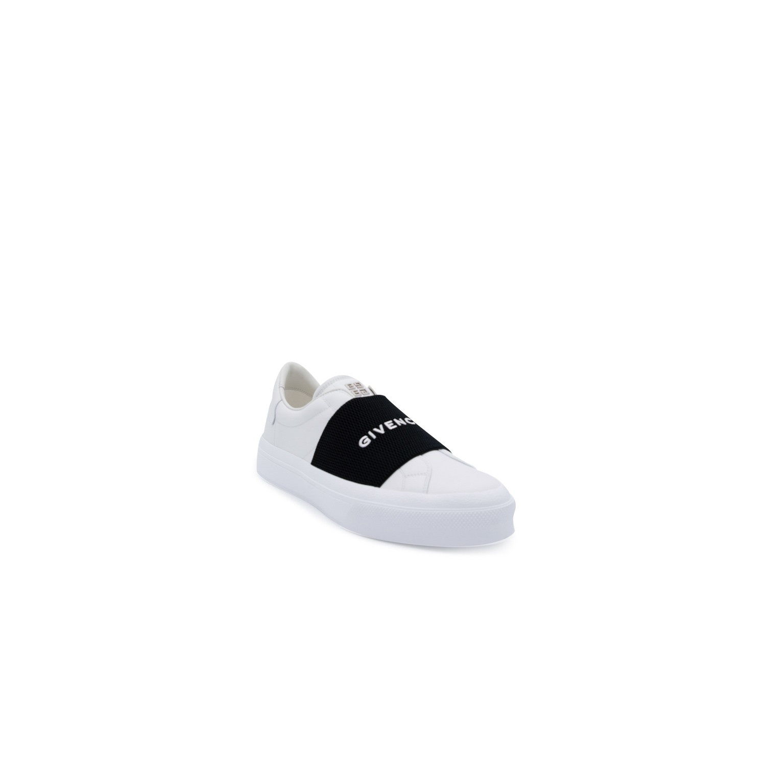 WHITE AND BLACK LEATHER CITY SPORT LOW TOP SNEAKERS - 2