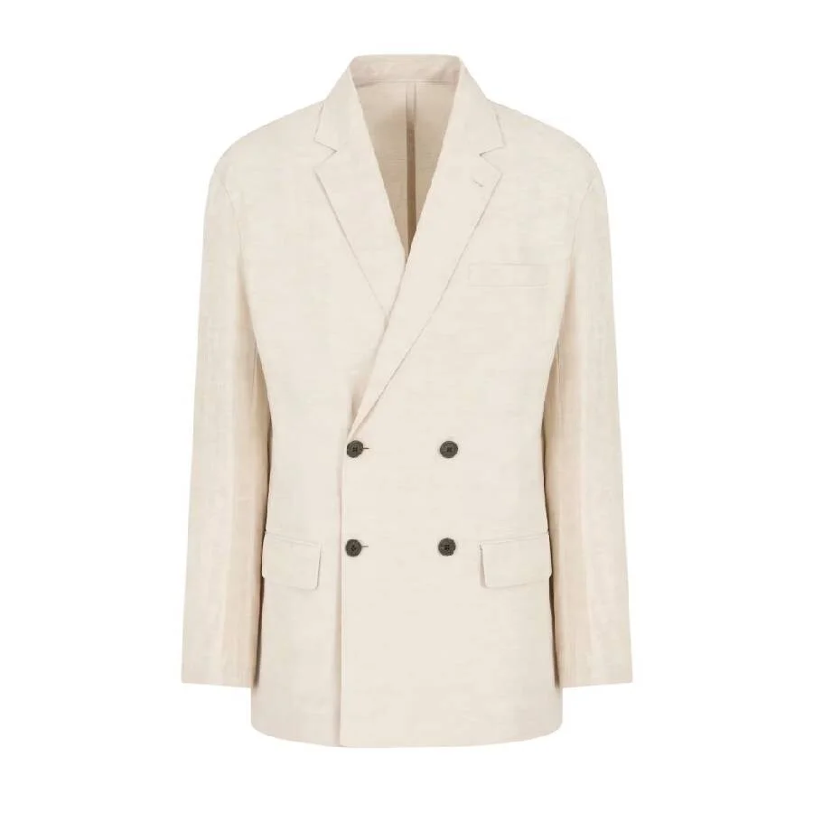 Emporio Armani Long Sleeve Linen Blend Blazer - 1