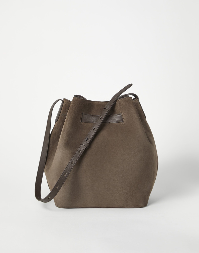 Brunello Cucinelli Sartorial large bucket bag in suede outlook