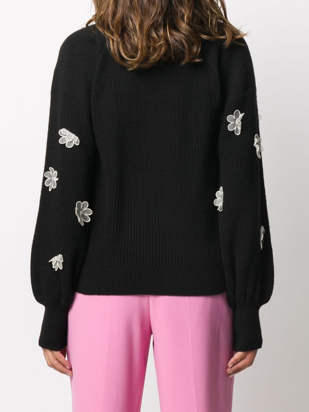 floral-appliquée crew-neck jumper - 4