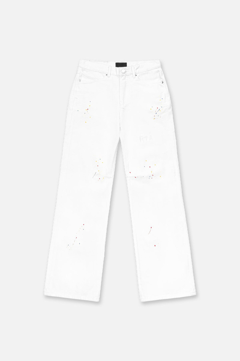 JAMIE WIDE LEG FLARE JEAN | WHITE TRI PAINT 1