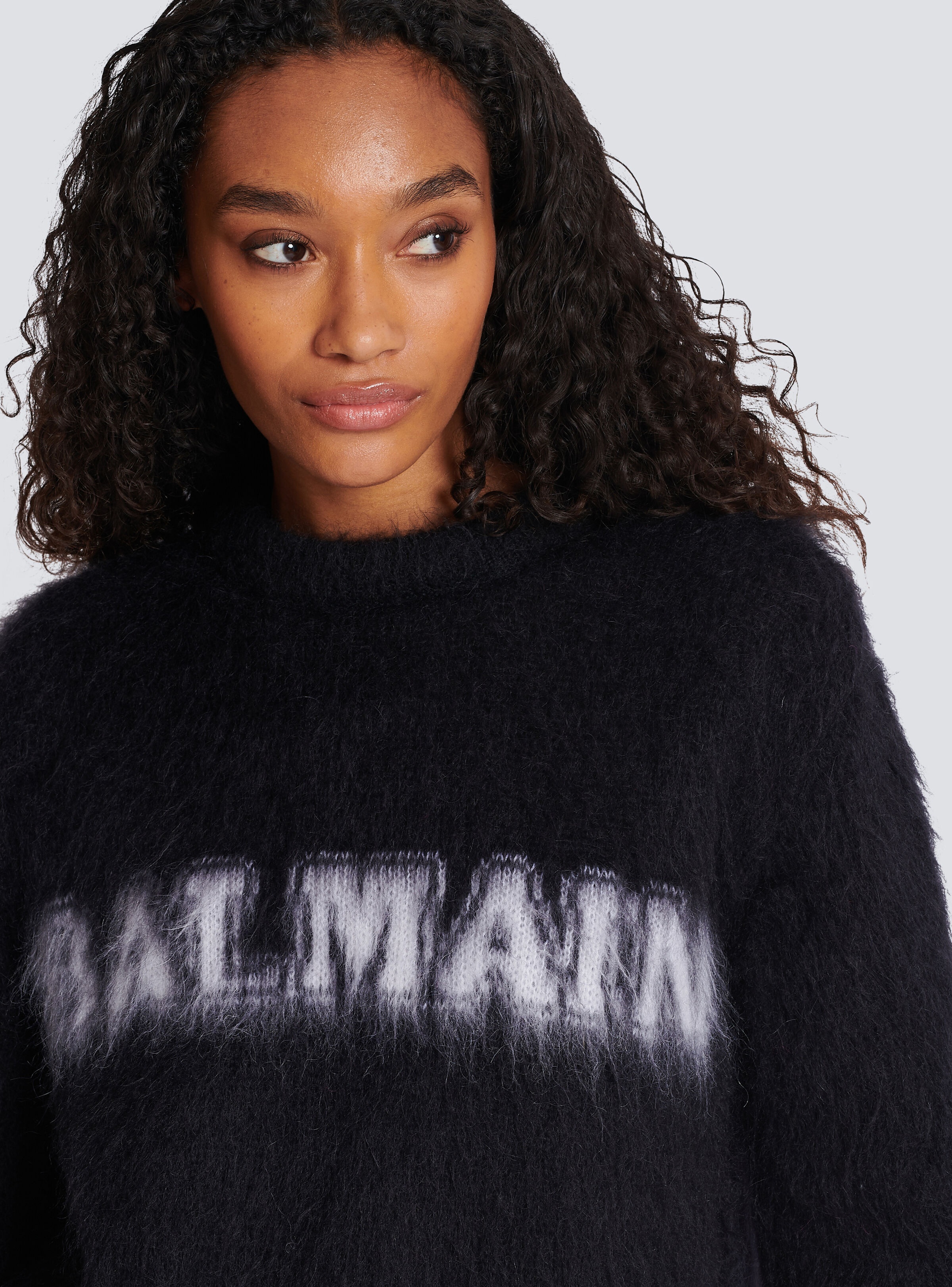 Jacquard brushed mohair Balmain jumper - 7