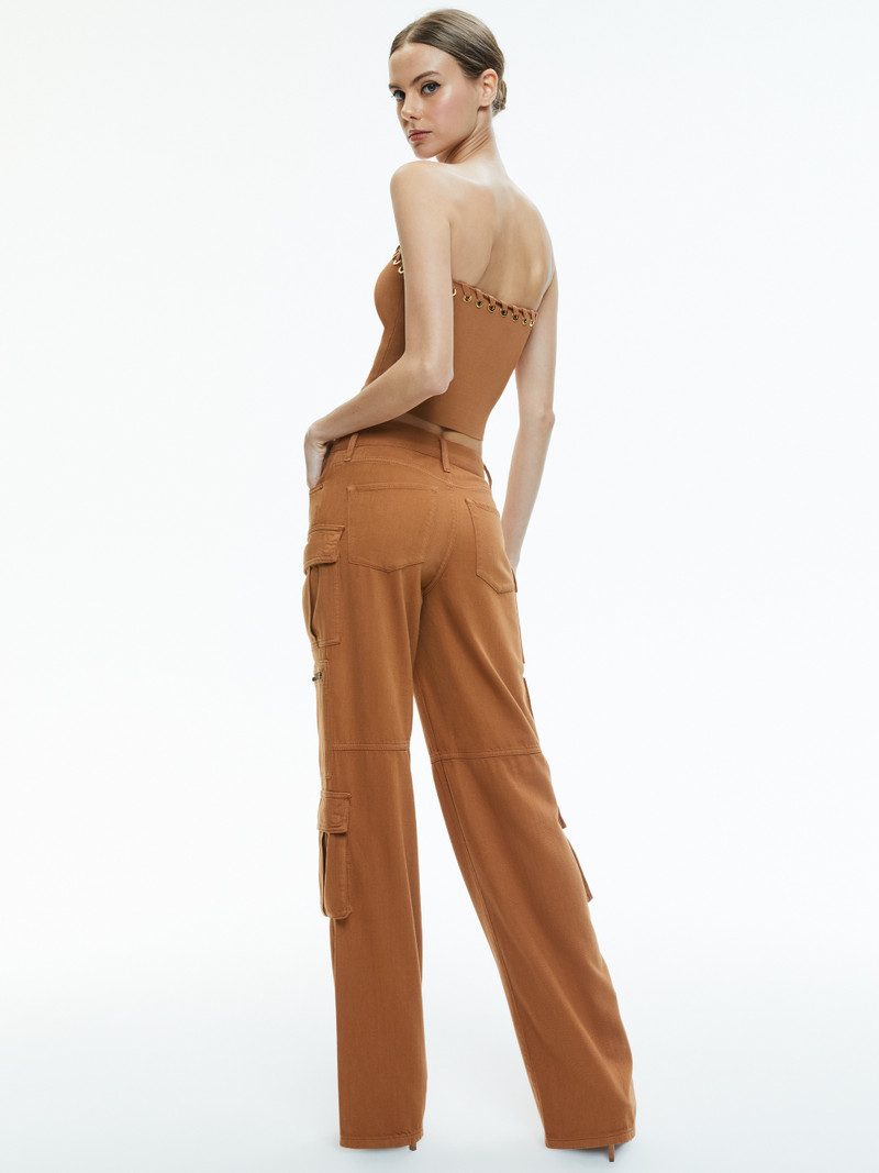 Alice + Olivia CAY BAGGY DENIM CARGO PANT outlook