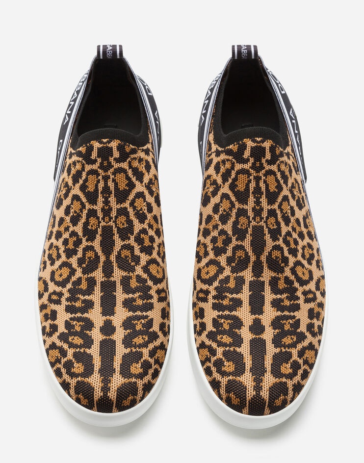 Portofino slip-on sneakers in leopard-print jacquard - 4