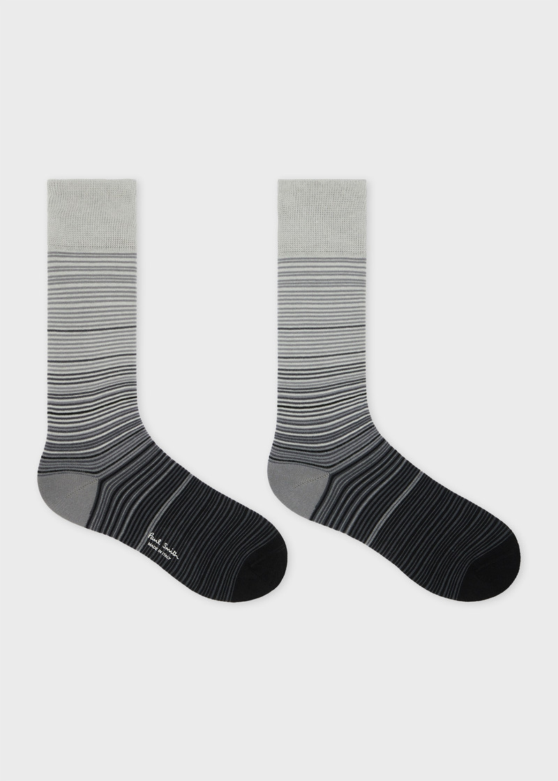 Paul Smith Grey Gradient Stripe Socks outlook