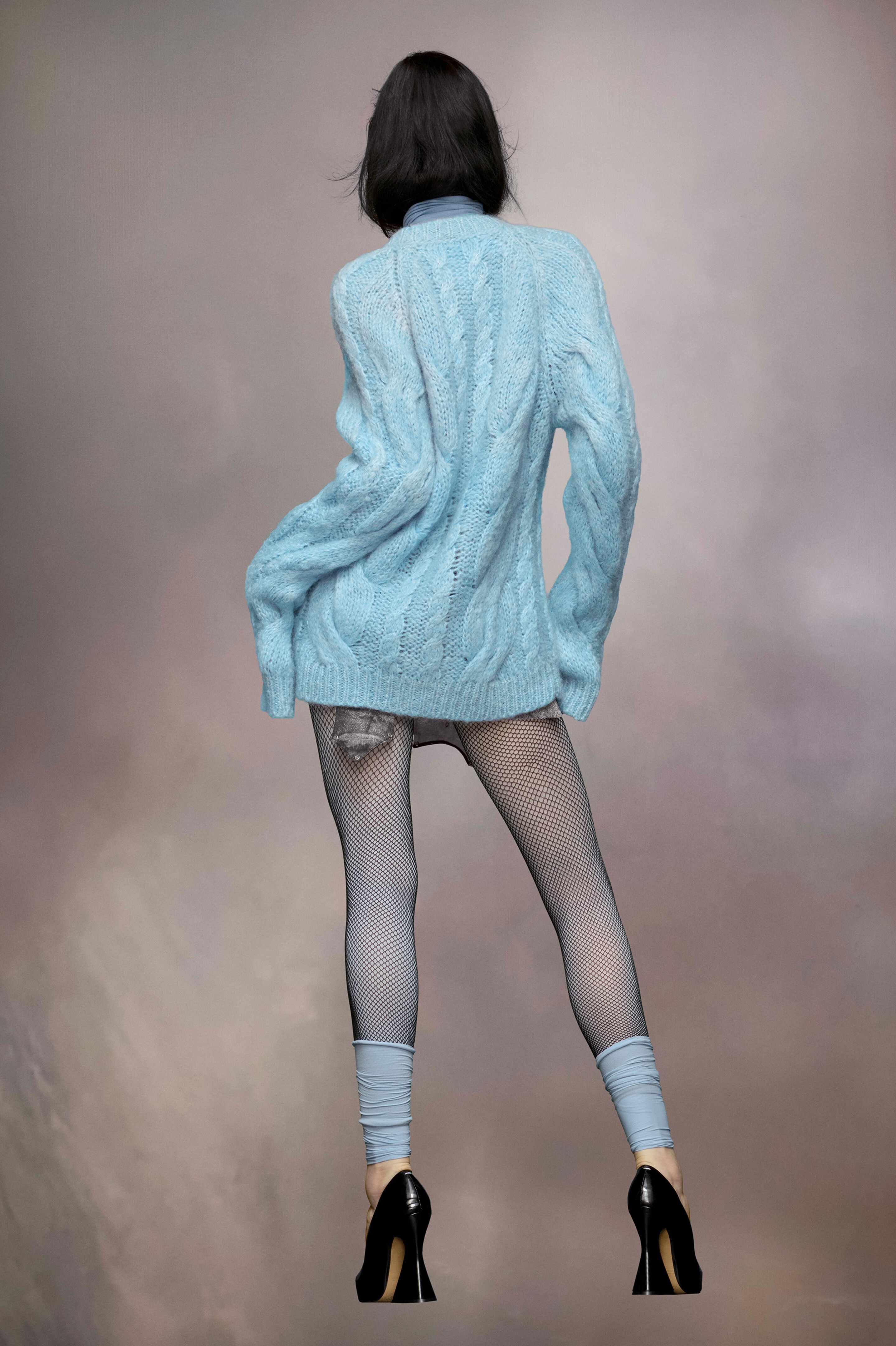 Faded mohair oversized cardigan - 4