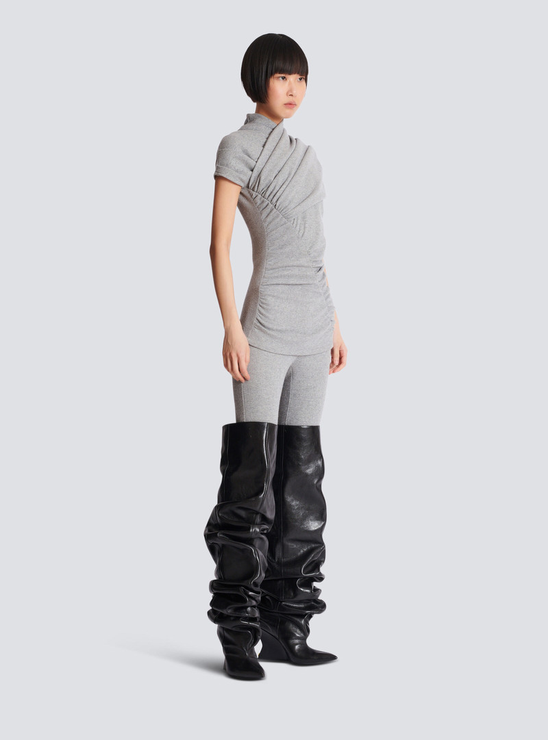 Draped cotton knit top 3