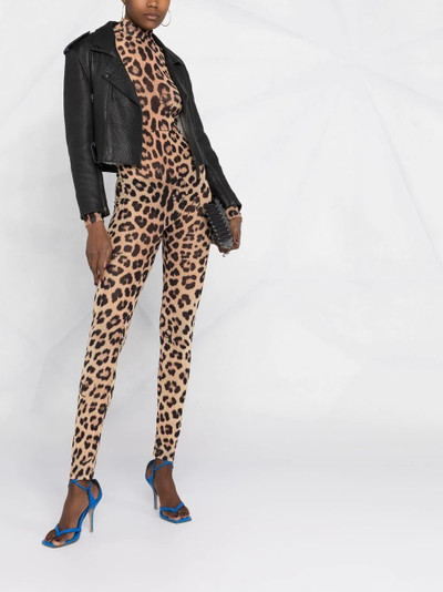 PHILIPP PLEIN long-sleeved leopard-print jumpsuit outlook