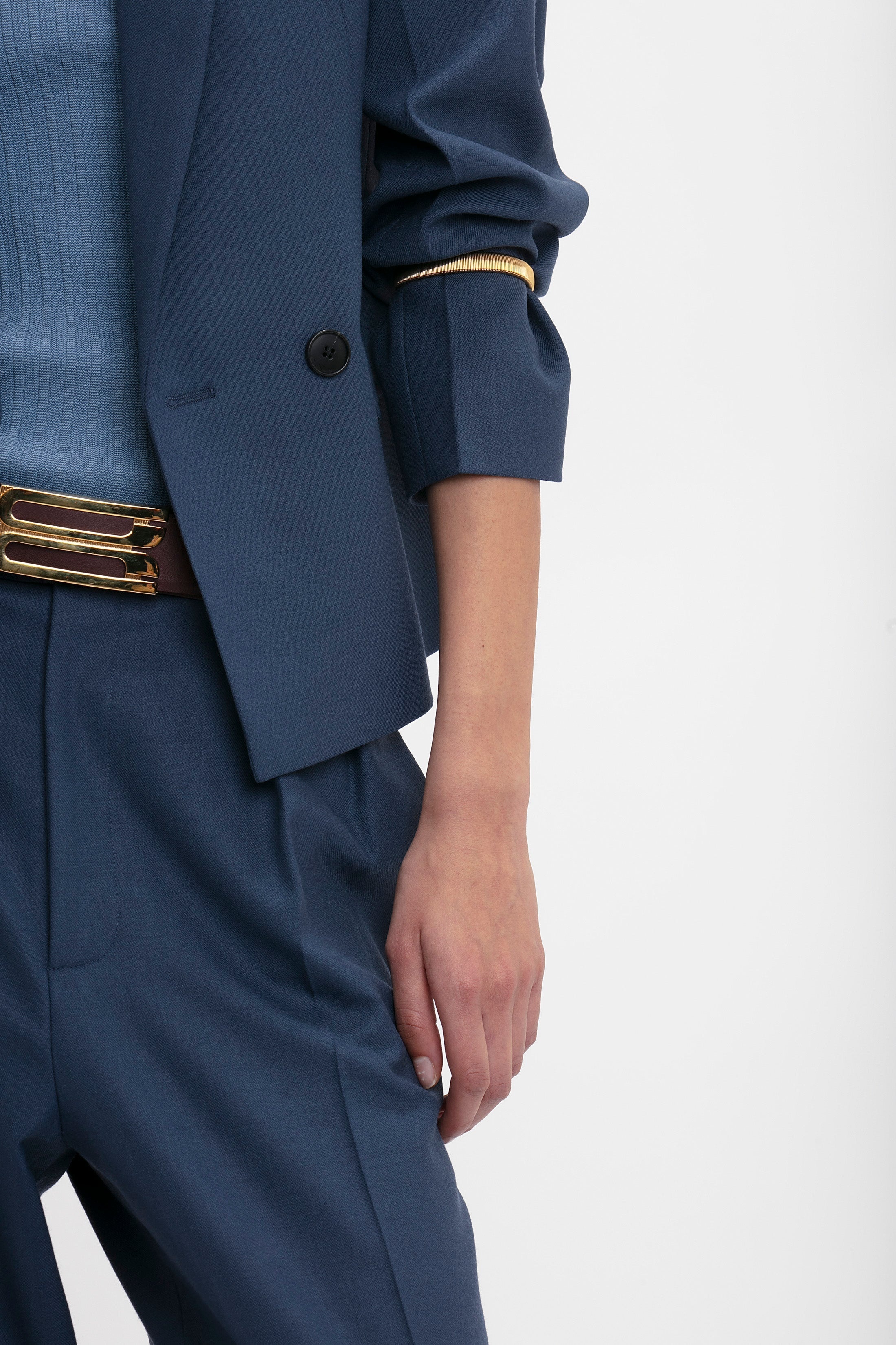 Shrunken Double Breasted Jacket In Heritage Blue - 6