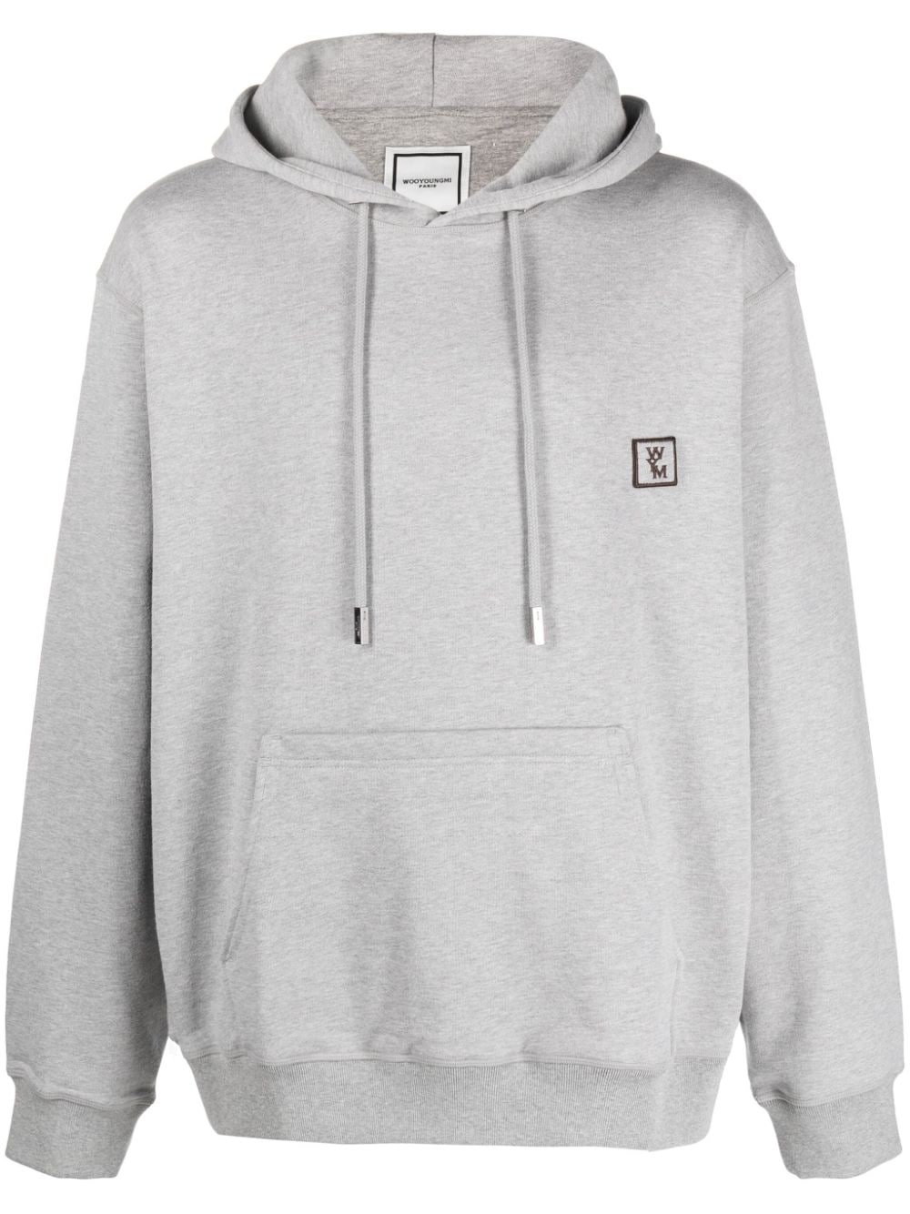 logo-print cotton hoodie - 1