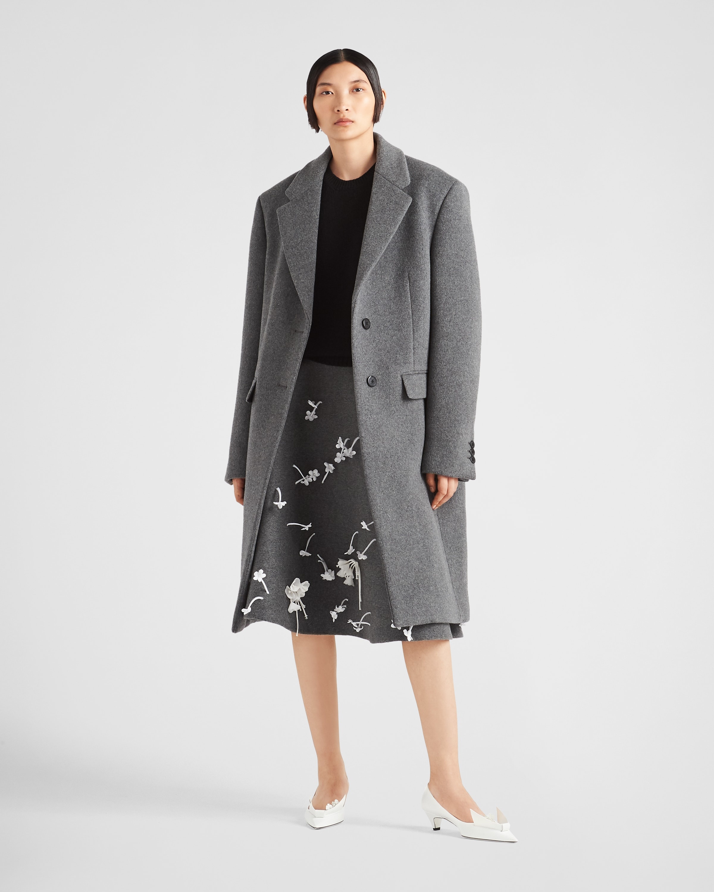 Single-breasted velour coat - 2