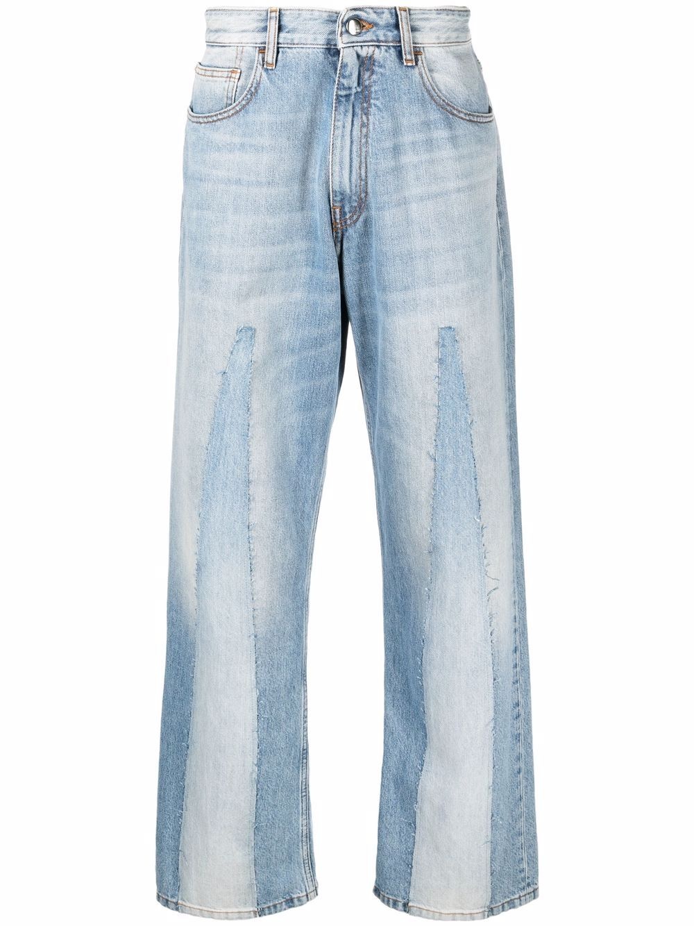 panelled straight-leg jeans - 1