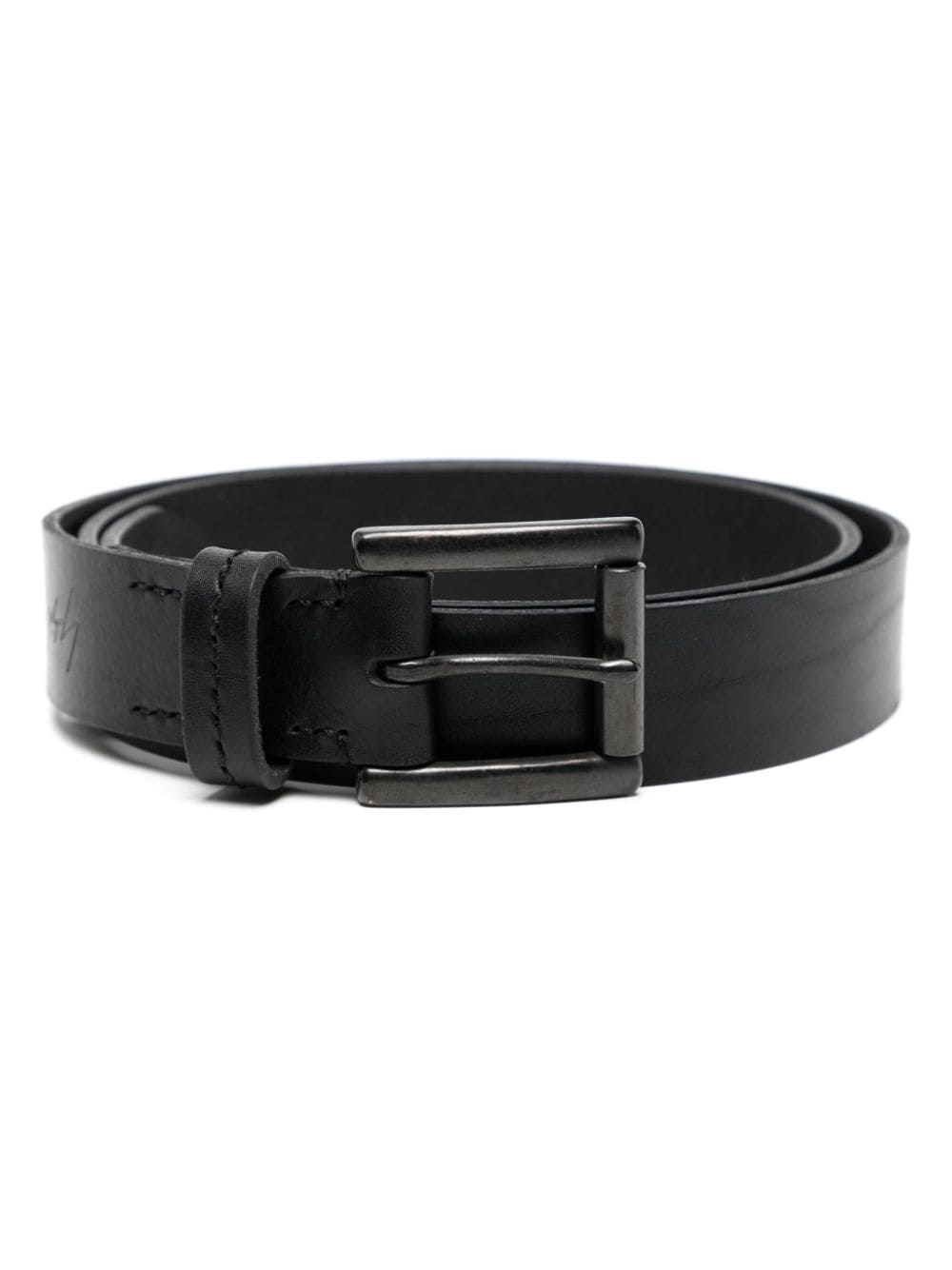 logo-debossed leather belt - 1