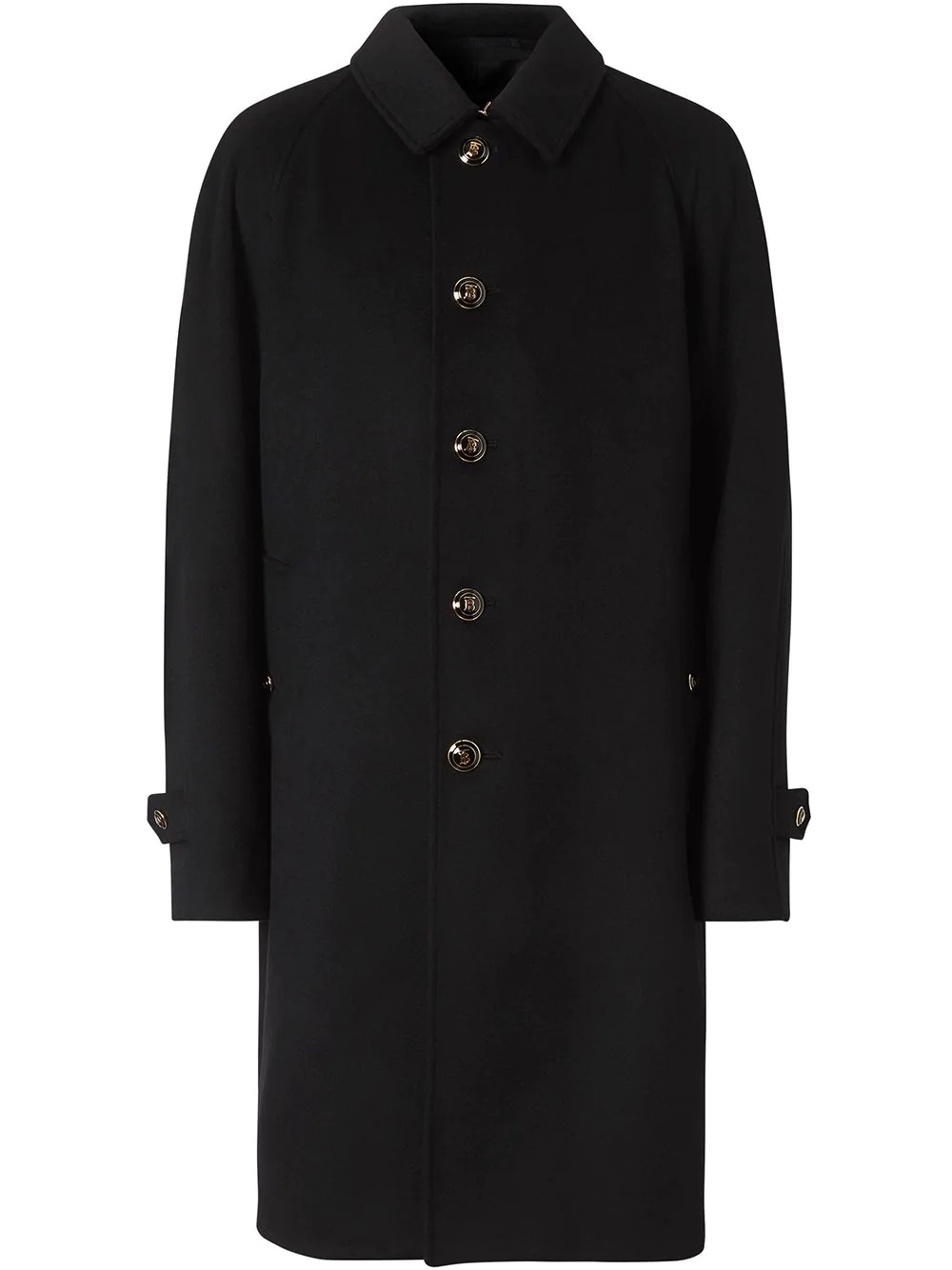 single-breasted cashmere coat  - 1