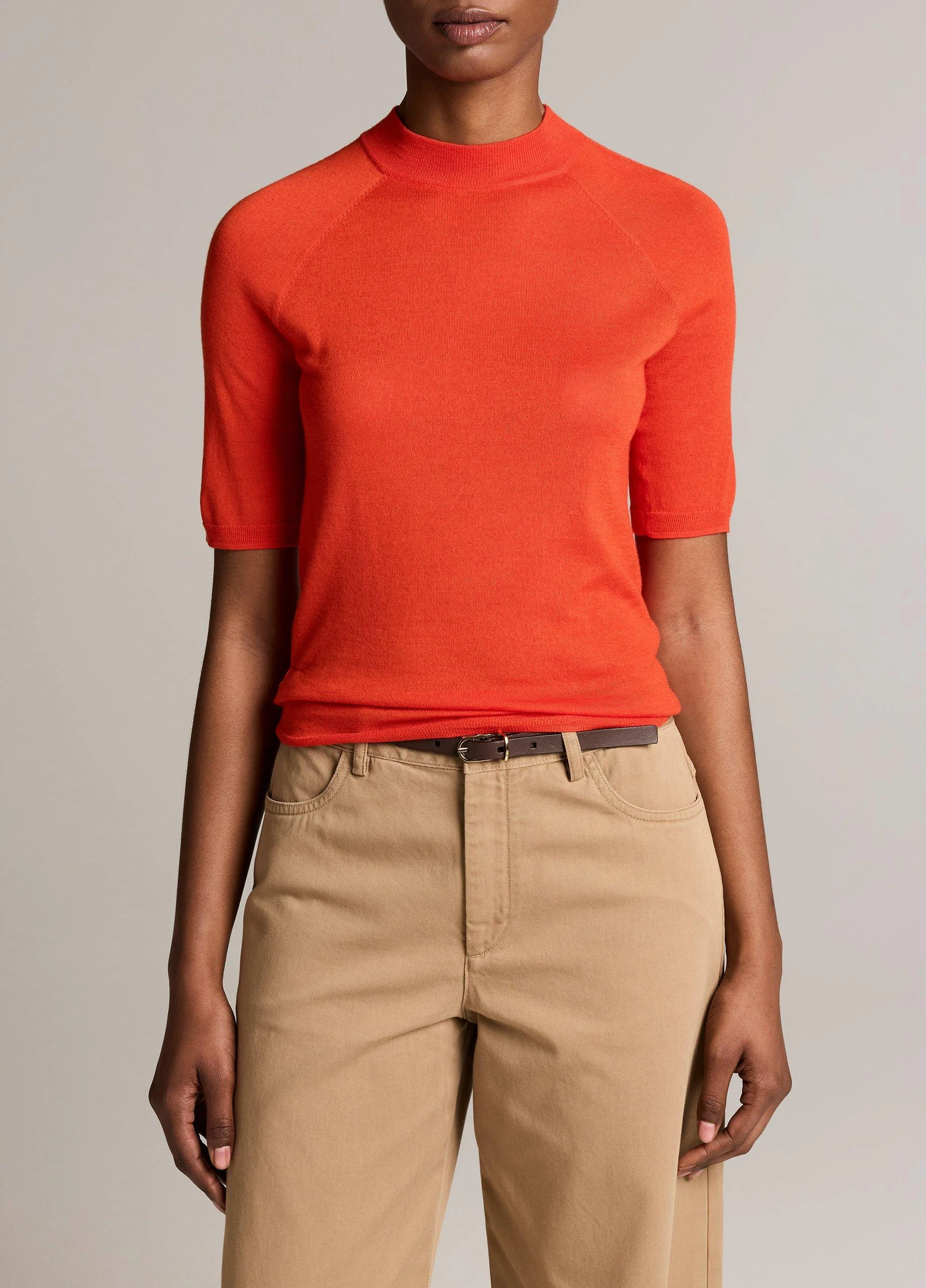Cashmere-Silk Mock-Neck Raglan Sweater - 1