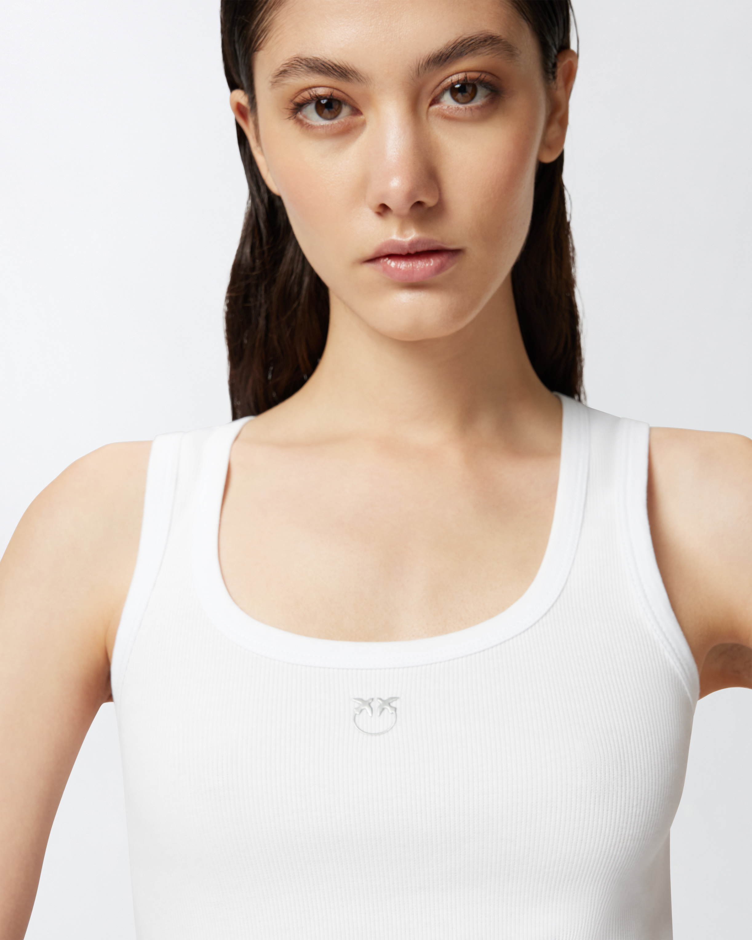RIBBED TANK TOP WITH BIRD LOGO - 5