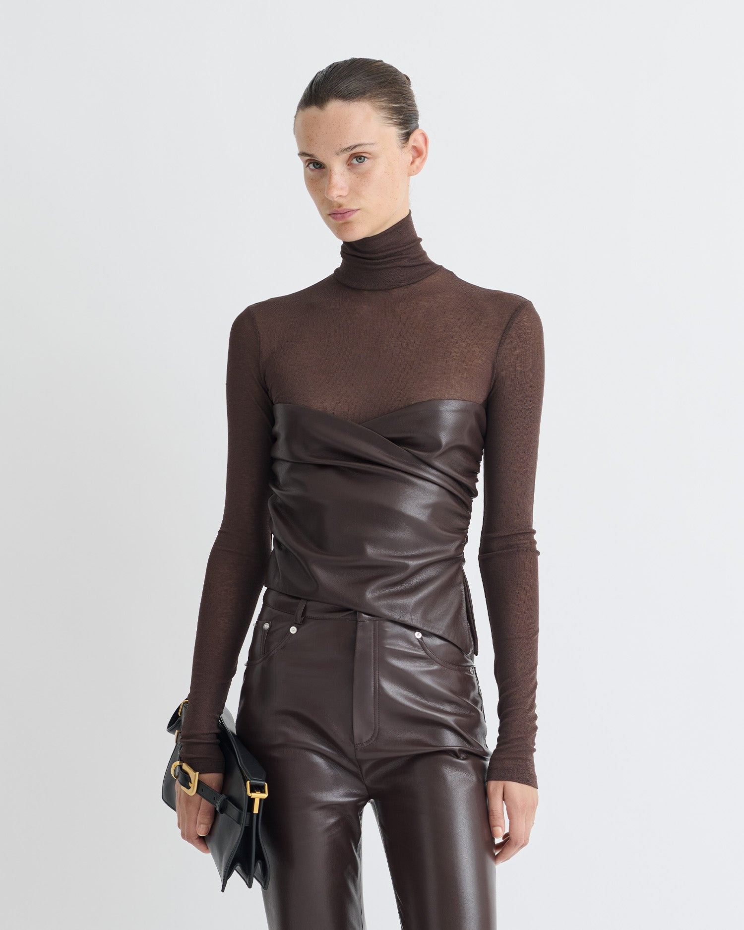 Mesh Jersey/Okobor Turtleneck Top - 3