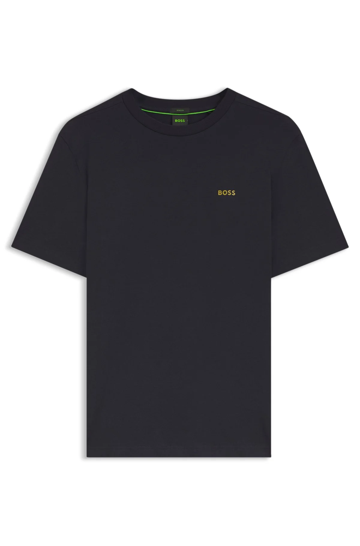 STRETCH-COTTON REGULAR-FIT T-SHIRT WITH CONTRAST LOGO - 1