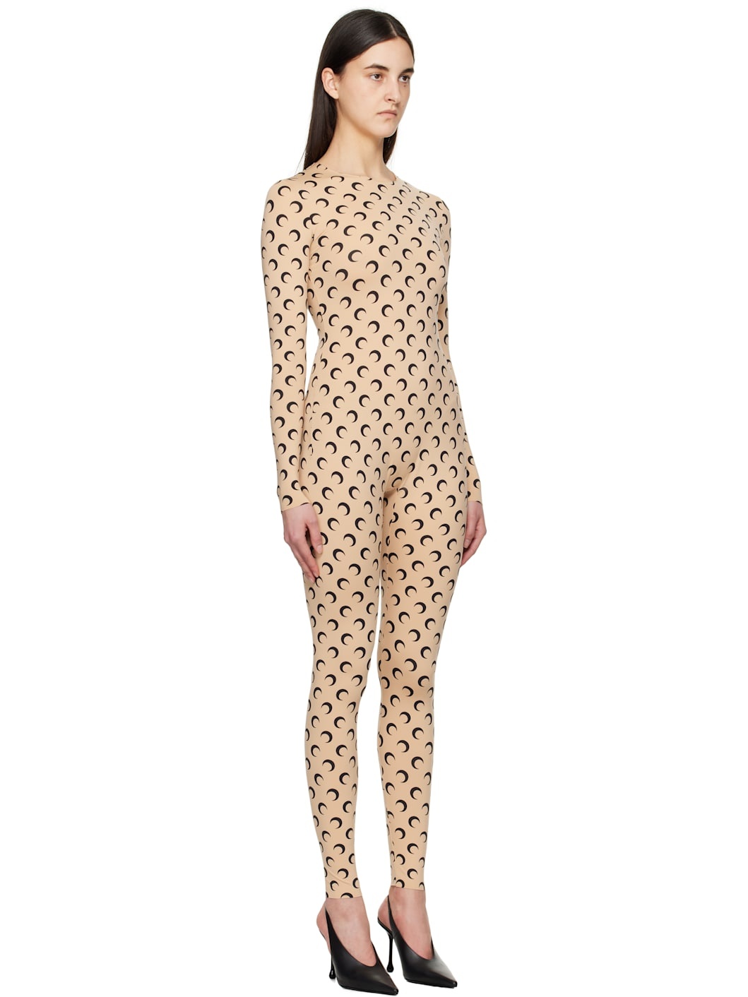 Beige Recycled Jersey Moon Catsuit - 2