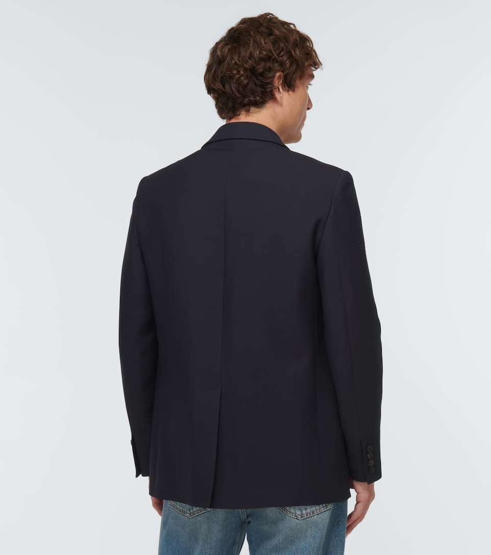 Single-breasted wool and silk blazer - 4